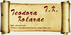 Teodora Kolarac vizit kartica
